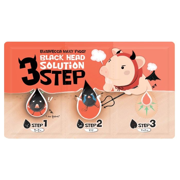 Набор для удаления черных точек Elizavecca Black Head Solution 3 Step Nose Strip